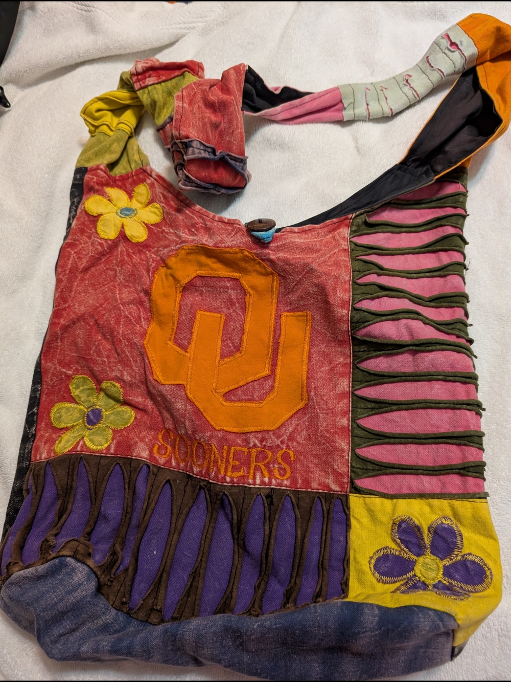 Boho OU Sooners Patchwork Handcrafted Bag